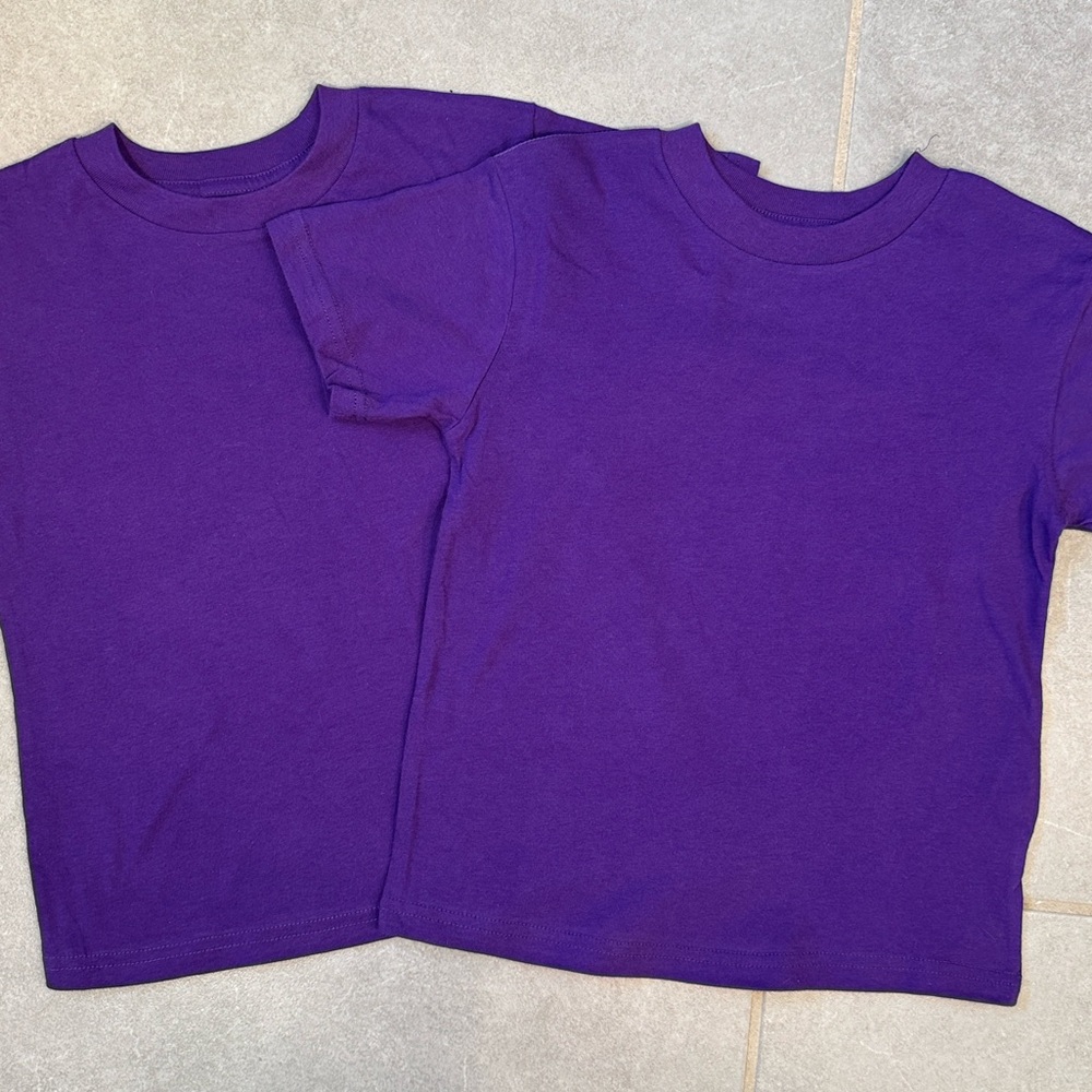 💜3/$15 Adidas Purple Kids T-Shirts (2) - New without tags